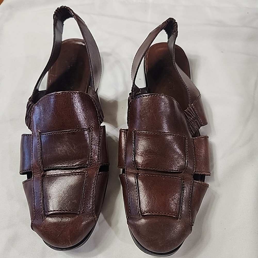 Jones New York Dark Brown Leather Sandals